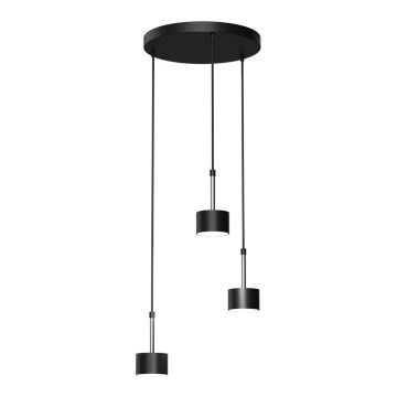 Lustra ar auklu ARENA 3xGX53/11W/230V melna/spīdīgi hromēts