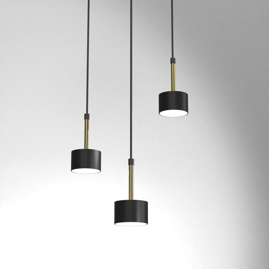 Lustra ar auklu ARENA 3xGX53/11W/230V melna/zelta