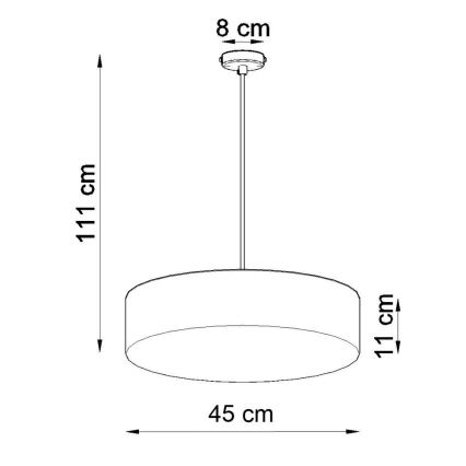 Lustra ar auklu ARENA 45 3xE27/60W/230V balts