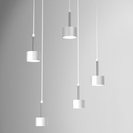 Lustra ar auklu ARENA 5xGX53/11W/230V balta/spīdīgi hromēts