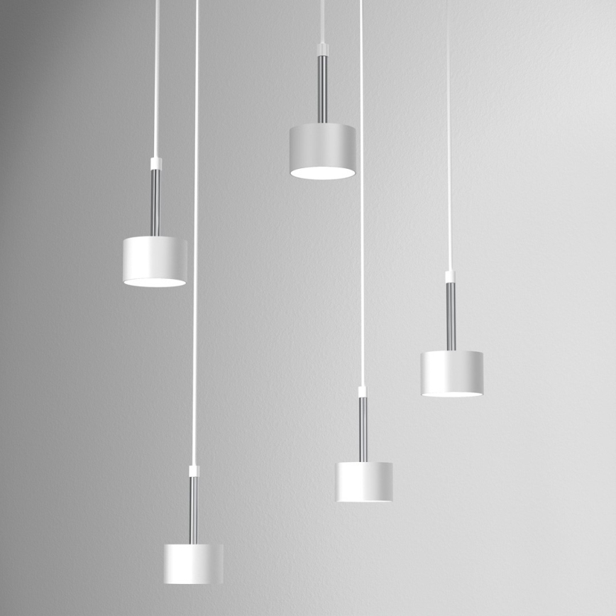 Lustra ar auklu ARENA 5xGX53/11W/230V balta/spīdīgi hromēts