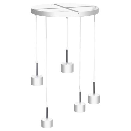 Lustra ar auklu ARENA 5xGX53/11W/230V balta/spīdīgi hromēts