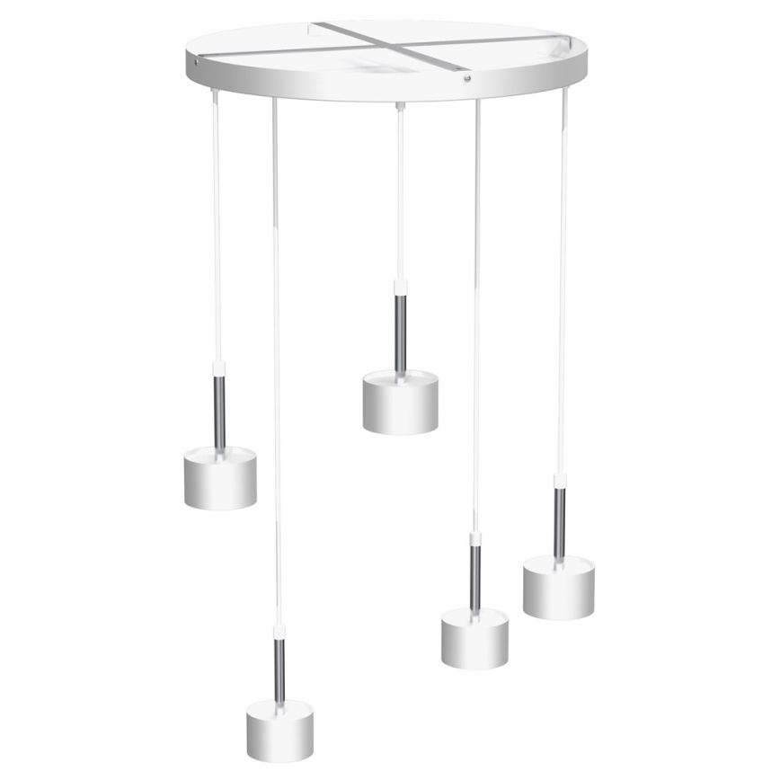 Lustra ar auklu ARENA 5xGX53/11W/230V balta/spīdīgi hromēts