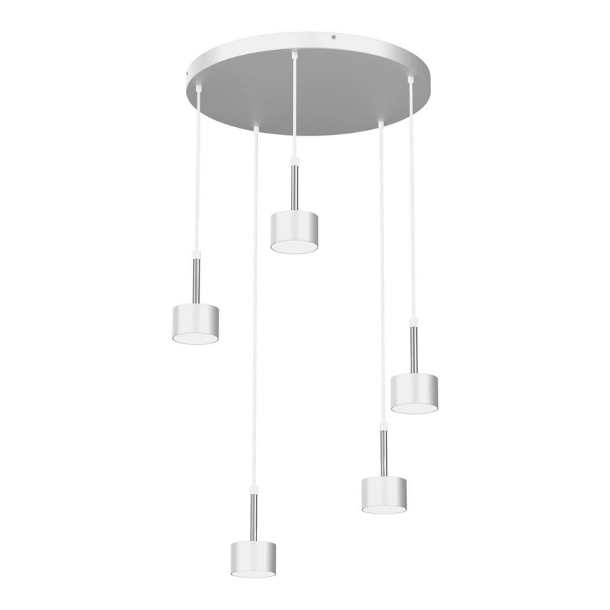 Lustra ar auklu ARENA 5xGX53/11W/230V balta/spīdīgi hromēts