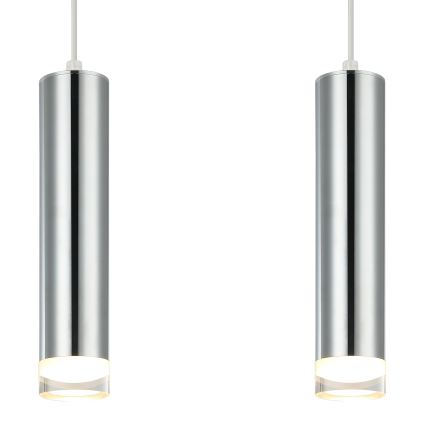 Lustra ar auklu ARMIN 2xGU10/10W/230V spīdīgi hromēts