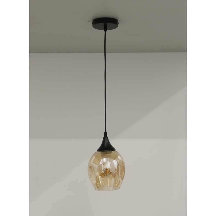Lustra ar auklu ASPA 1xE27/40W/230V melna