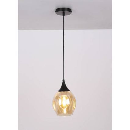 Lustra ar auklu ASPA 1xE27/40W/230V melna