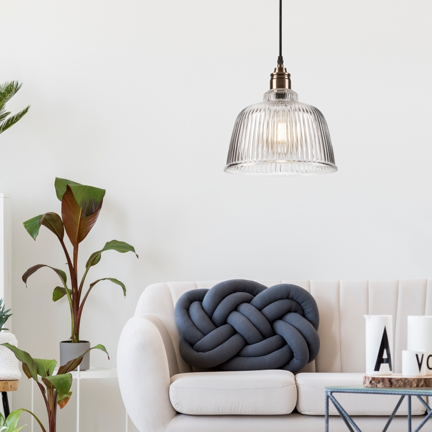 Lustra ar auklu ASTA 1xE27/60W/230V bronzas