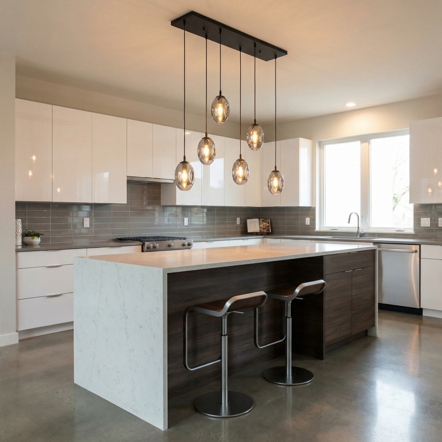 Lustra ar auklu ASTRAL 6xE14/10W/230V melna/dūmakains