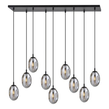 Lustra ar auklu ASTRAL 9xE14/10W/230V melna/dūmakains