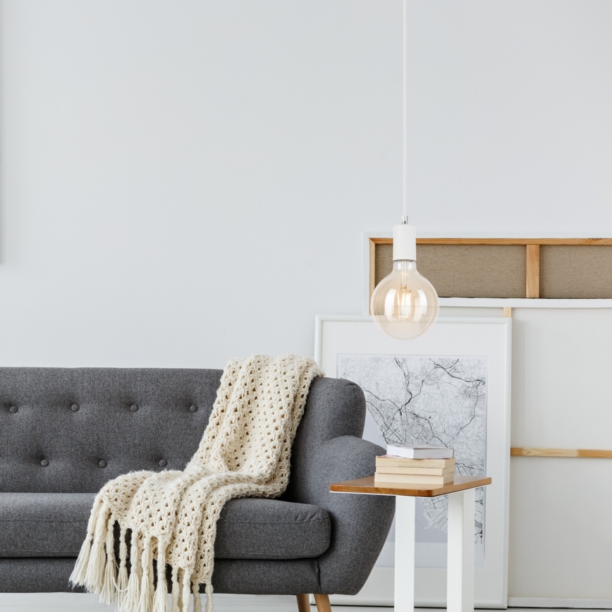 Lustra ar auklu ASTRID 1xE27/60W/230V balta
