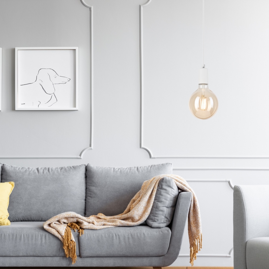 Lustra ar auklu ASTRID 1xE27/60W/230V balta