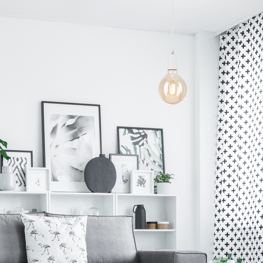 Lustra ar auklu ASTRID 1xE27/60W/230V balta
