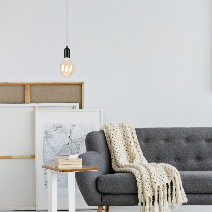 Lustra ar auklu ASTRID 1xE27/60W/230V matēts melna