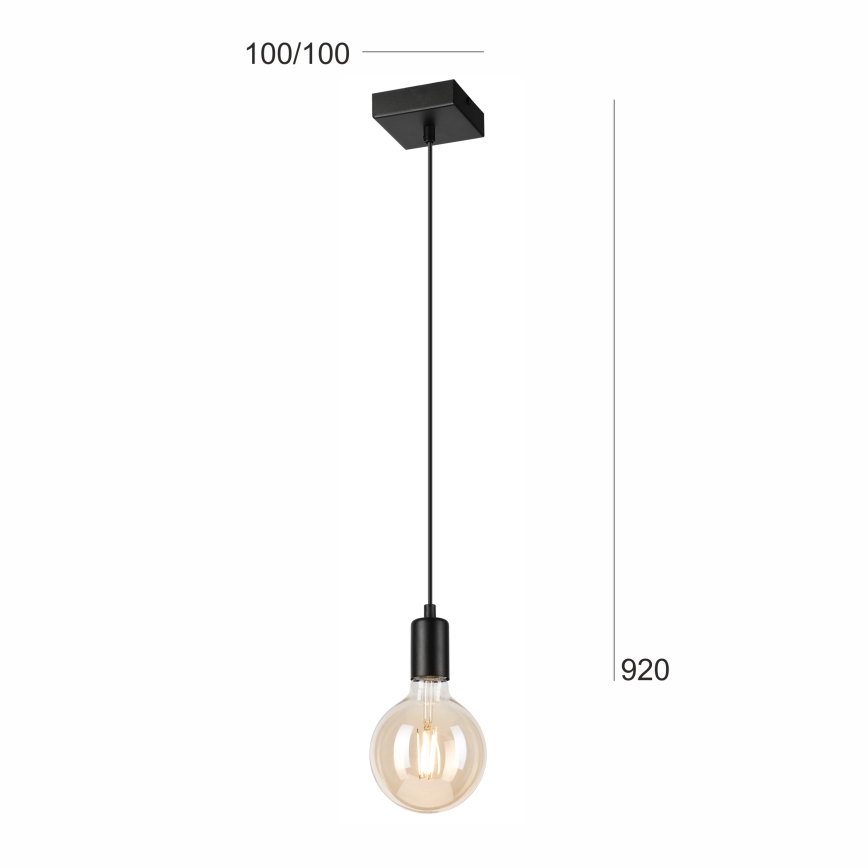 Lustra ar auklu ASTRID 1xE27/60W/230V matēts melna
