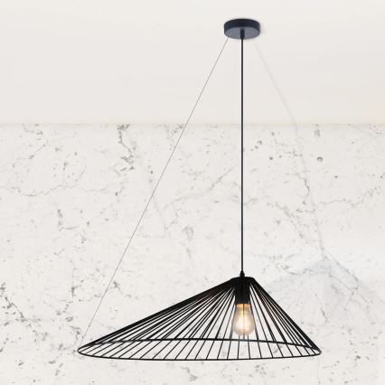 Lustra ar auklu AURORA 1xE27/20W/230V d. 60 cm melna
