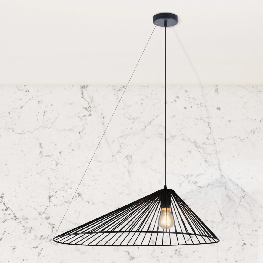 Lustra ar auklu AURORA 1xE27/20W/230V d. 60 cm melna