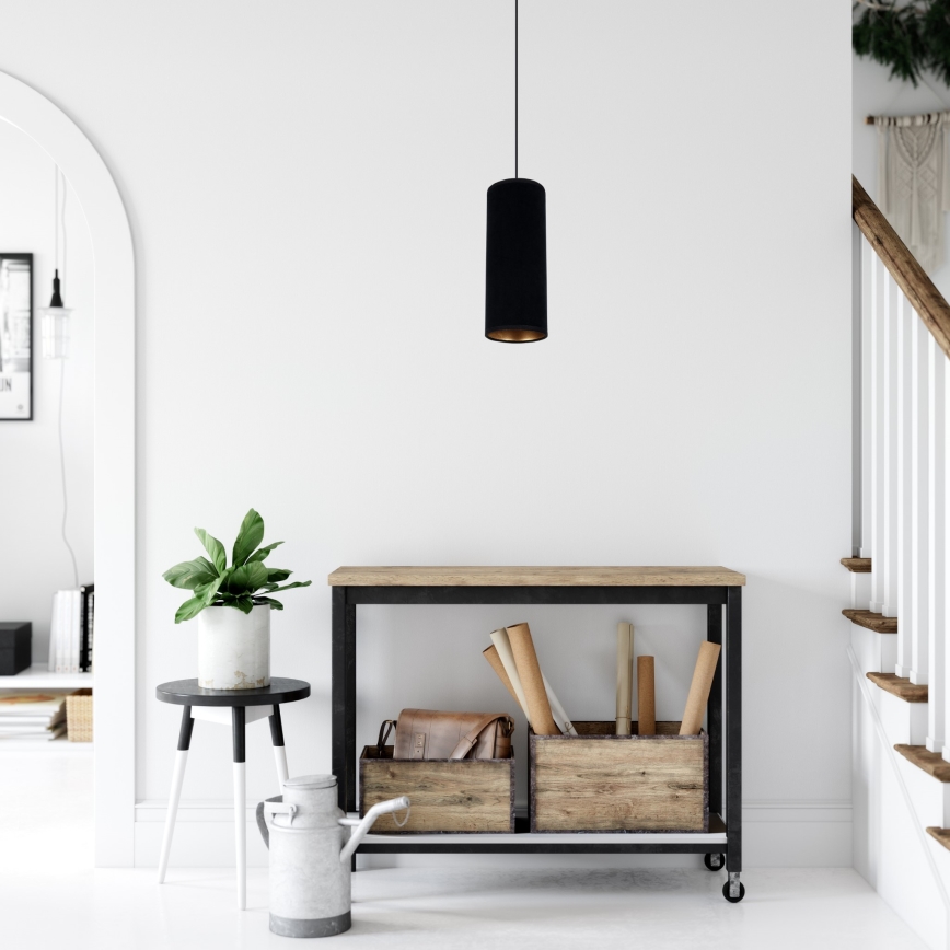 Lustra ar auklu AVALO 1xE27/60W/230V melna