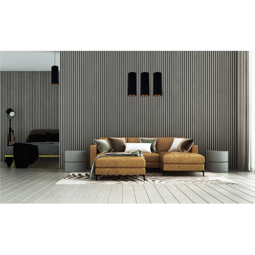 Lustra ar auklu AVALO 1xE27/60W/230V melna