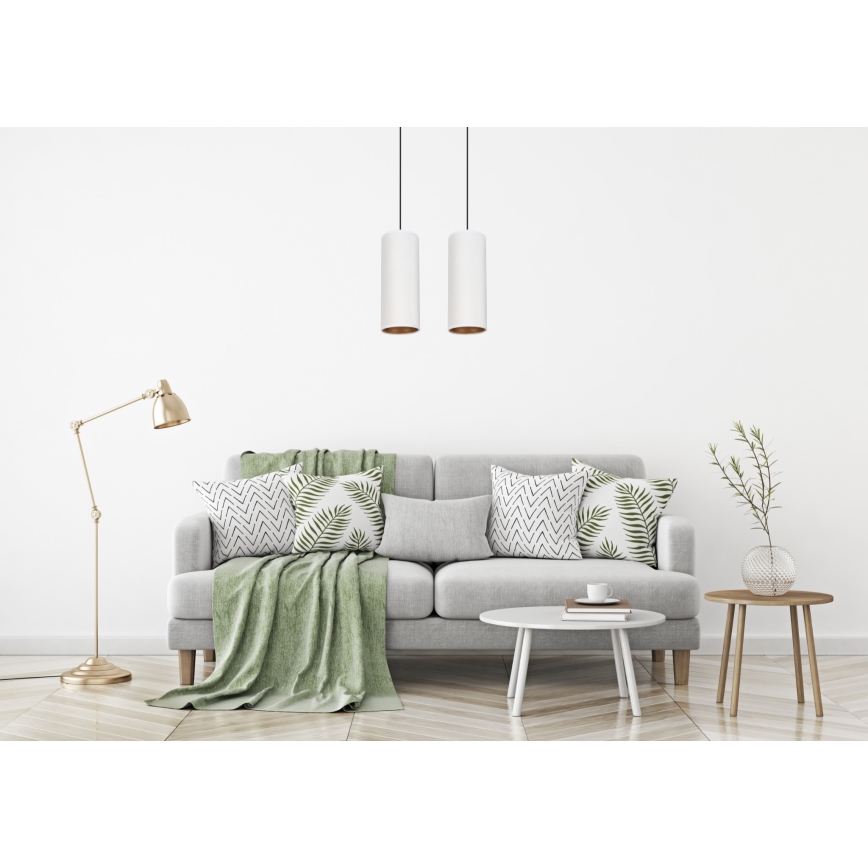 Lustra ar auklu AVALO 2xE27/60W/230V balta/varš