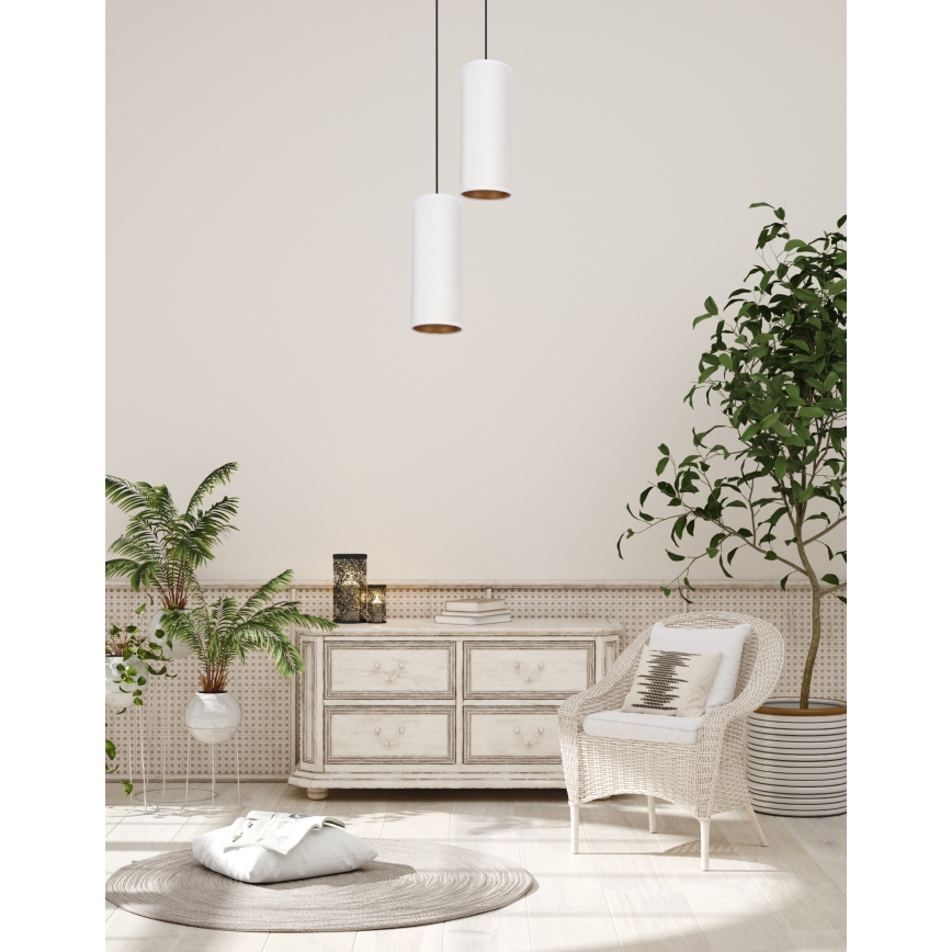 Lustra ar auklu AVALO 2xE27/60W/230V d. 20 cm balts/varš