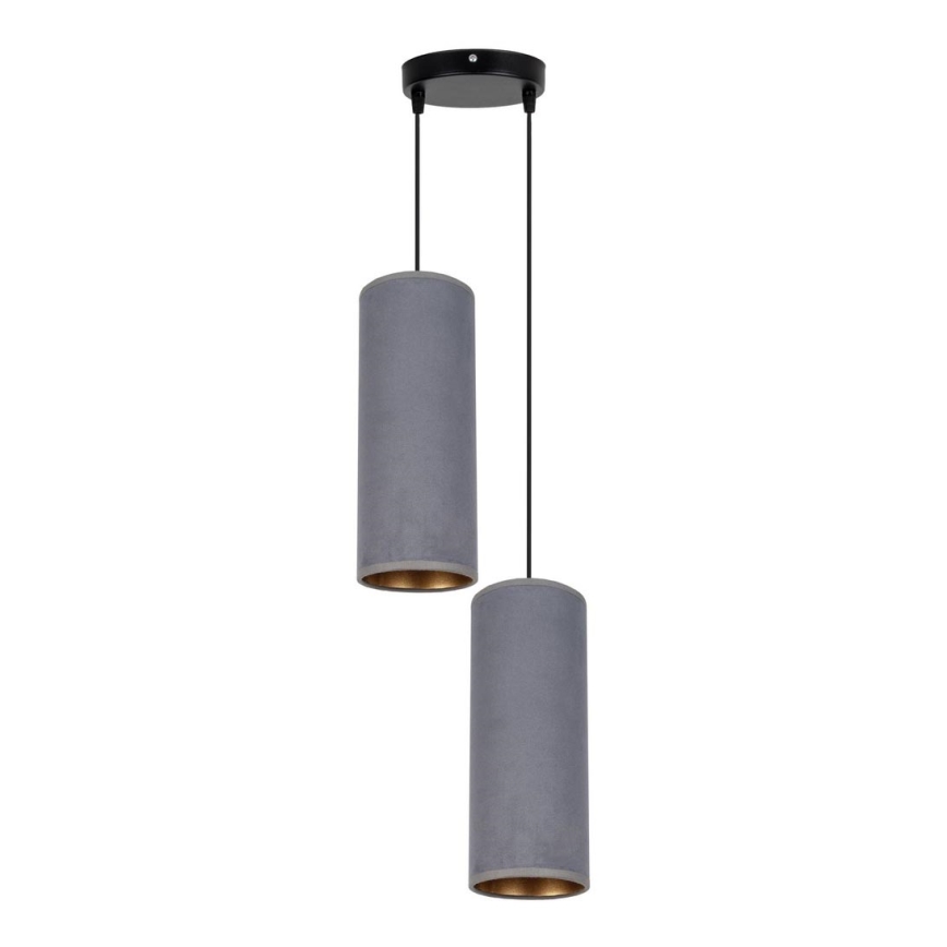 Lustra ar auklu AVALO 2xE27/60W/230V d. 20 cm pelēka