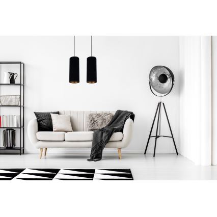 Lustra ar auklu AVALO 2xE27/60W/230V melna