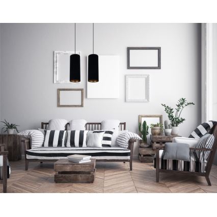 Lustra ar auklu AVALO 2xE27/60W/230V melna
