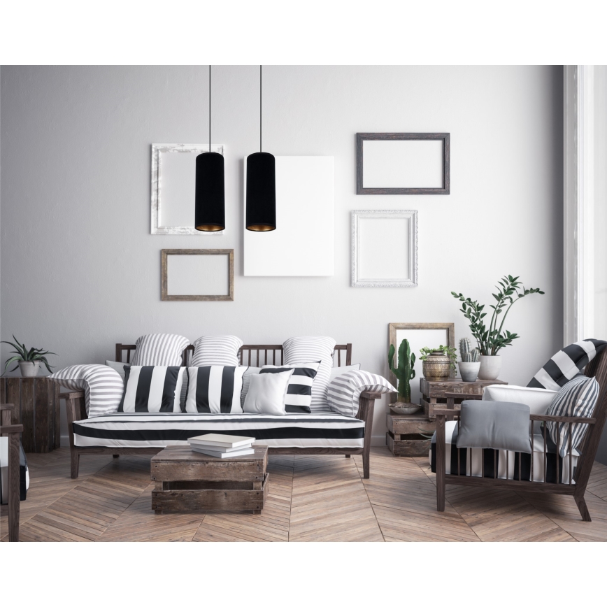 Lustra ar auklu AVALO 2xE27/60W/230V melna