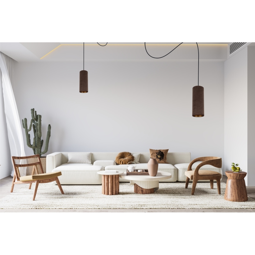 Lustra ar auklu AVALO 2xE27/60W/230V zirneklis brūna/varš