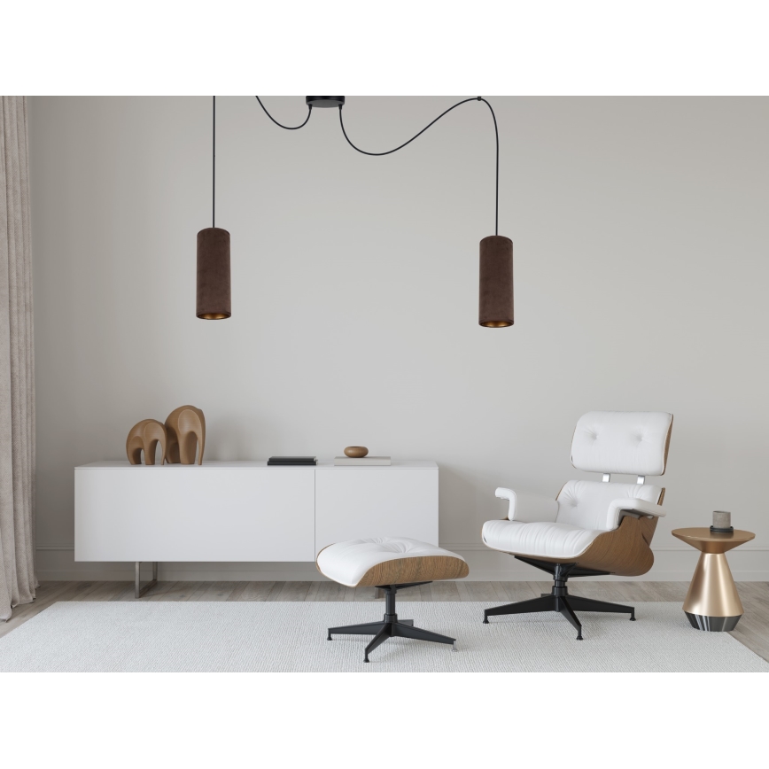 Lustra ar auklu AVALO 2xE27/60W/230V zirneklis brūna/varš