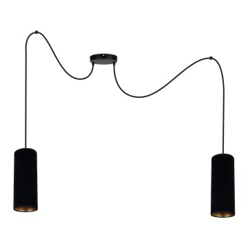 Lustra ar auklu AVALO 2xE27/60W/230V zirneklis melna