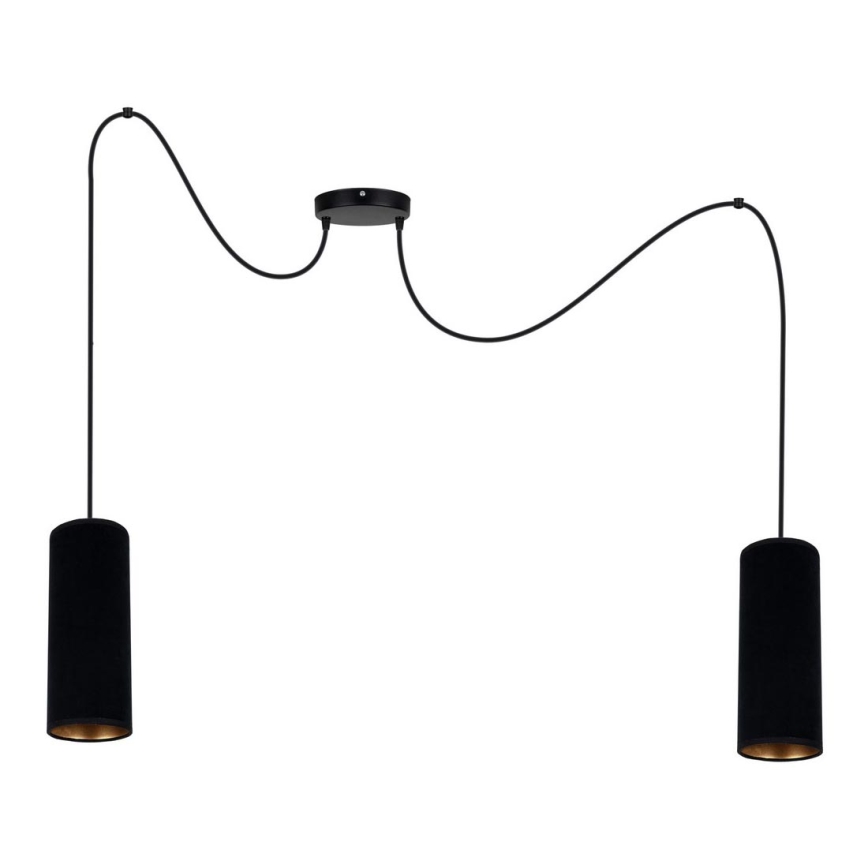 Lustra ar auklu AVALO 2xE27/60W/230V zirneklis melna