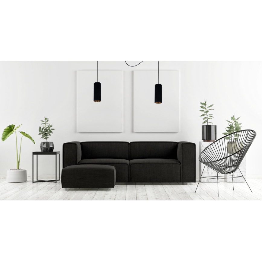 Lustra ar auklu AVALO 2xE27/60W/230V zirneklis melna