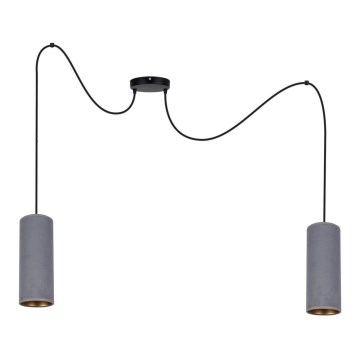 Lustra ar auklu AVALO 2xE27/60W/230V zirneklis pelēka