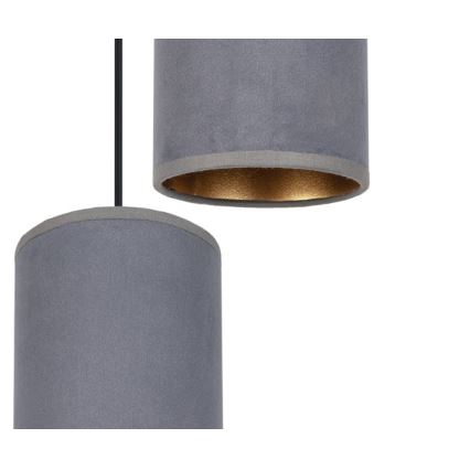 Lustra ar auklu AVALO 2xE27/60W/230V zirneklis pelēka