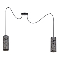 Lustra ar auklu AVALO 2xE27/60W/230V zirneklis pelēka/melna