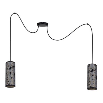 Lustra ar auklu AVALO 2xE27/60W/230V zirneklis pelēka/melna