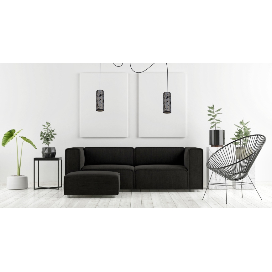 Lustra ar auklu AVALO 2xE27/60W/230V zirneklis pelēka/melna
