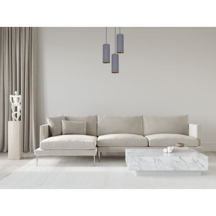 Lustra ar auklu AVALO 3xE27/60W/230V d. 35 cm pelēka