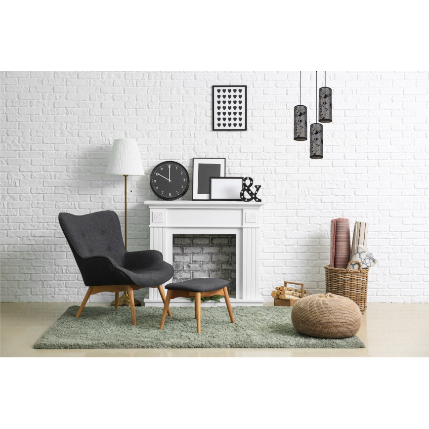 Lustra ar auklu AVALO 3xE27/60W/230V d. 35 cm pelēka/melna