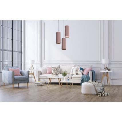 Lustra ar auklu AVALO 3xE27/60W/230V d. 35 cm rozā/varš