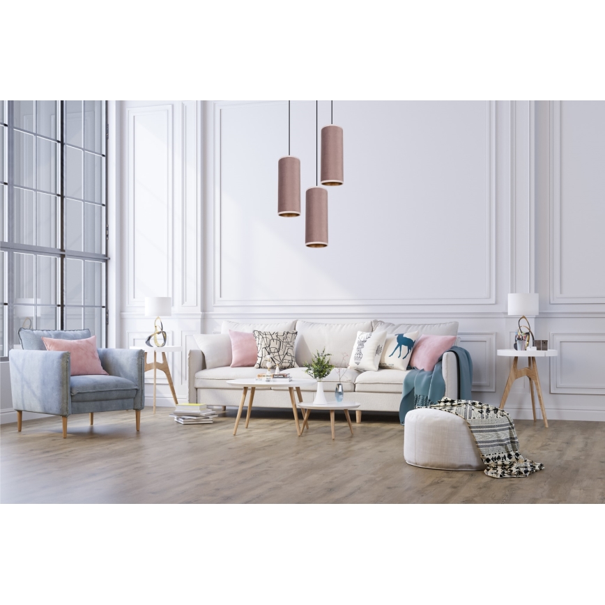 Lustra ar auklu AVALO 3xE27/60W/230V d. 35 cm rozā/varš