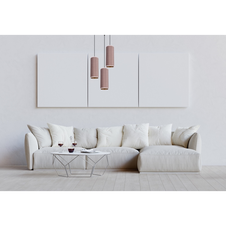 Lustra ar auklu AVALO 3xE27/60W/230V d. 35 cm rozā/varš
