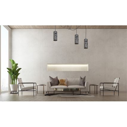 Lustra ar auklu AVALO 3xE27/60W/230V zirneklis pelēka/melna