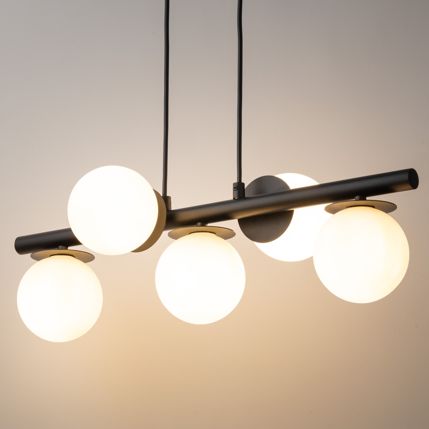 Lustra ar auklu AVOLA 5xG9/12W/230V melna