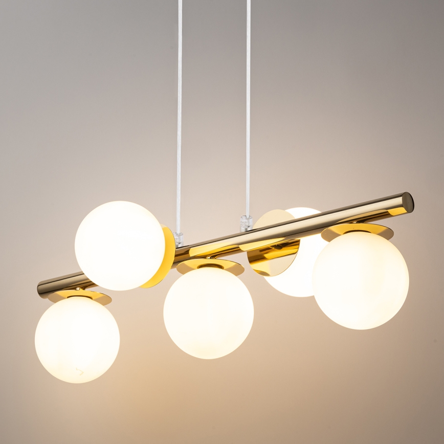 Lustra ar auklu AVOLA 5xG9/12W/230V zelta