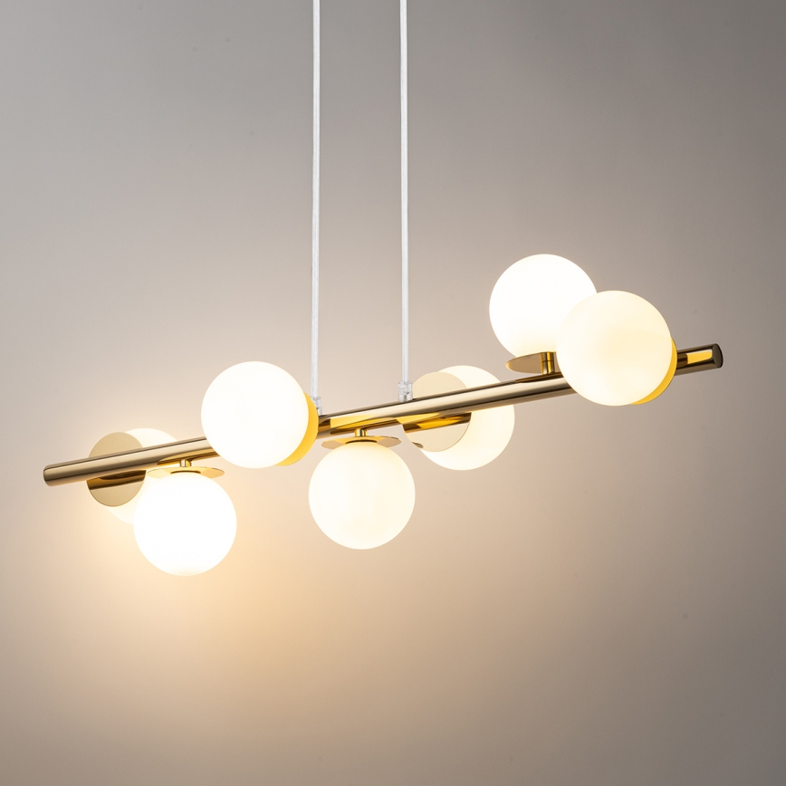 Lustra ar auklu AVOLA 7xG9/12W/230V zelta