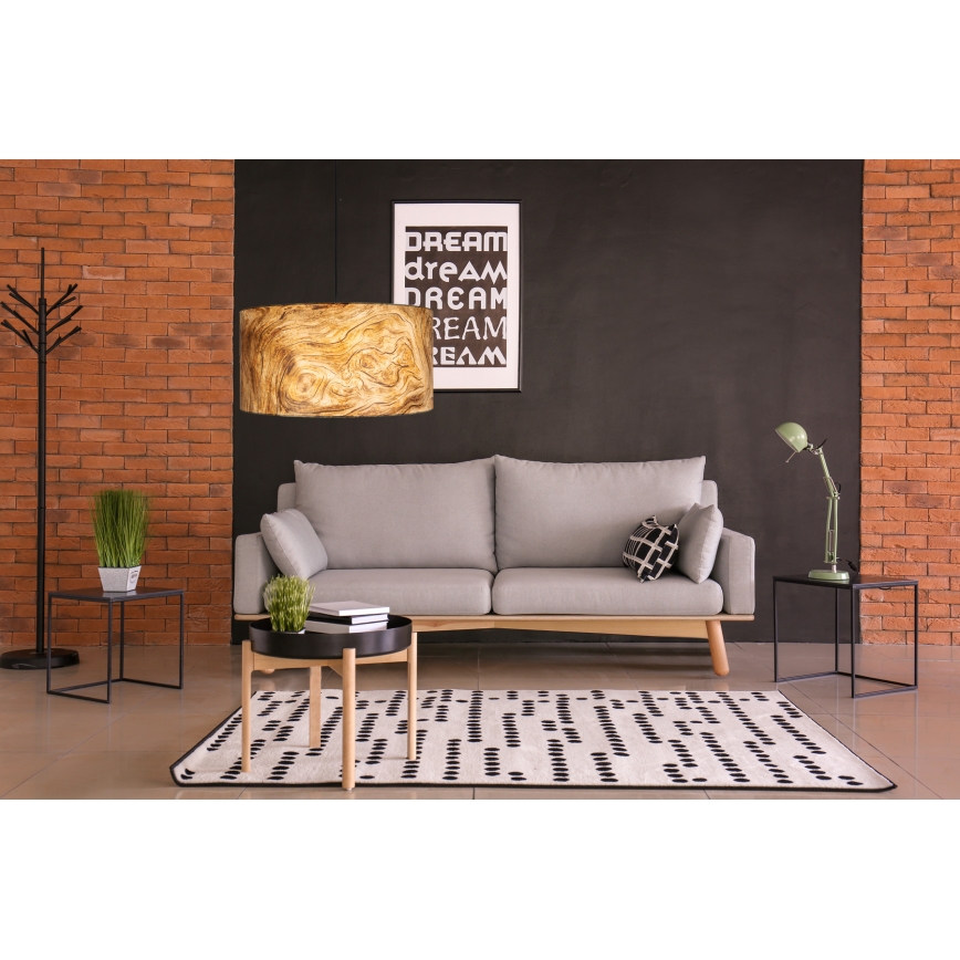 Lustra ar auklu AXEL 1xE27/60W/230V bēša/brūna d. 40cm