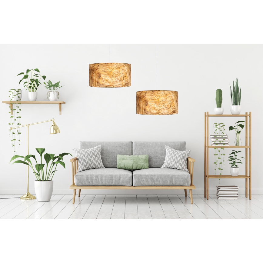 Lustra ar auklu AXEL 1xE27/60W/230V bēša/brūna d. 40cm